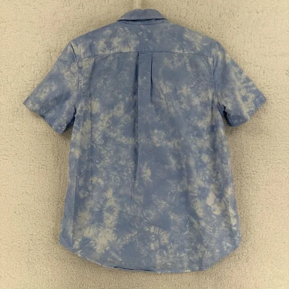 Polo Ralph Lauren Shirt Boys XL 18/20 Blue Tie Dye Short Sleeve Button Down - Picture 2 of 9